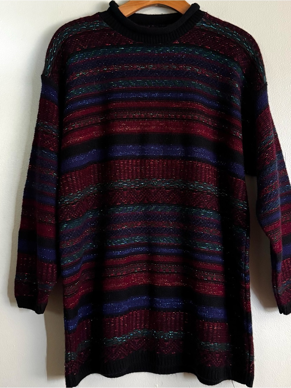 90’s Striped Sparkly Sweater